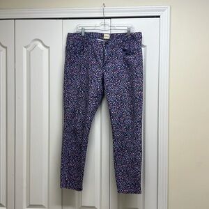 G.H. Bass & Co. Black, Blue and Purple Floral Jeans Size 14